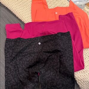 lululemon athletica Leggings - Black, Pink, Orange